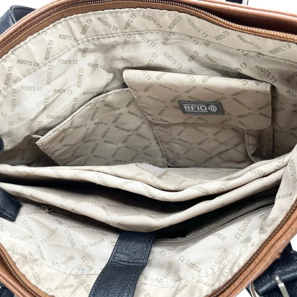 Roots 73 Brown Laptop Tote Bag Purse